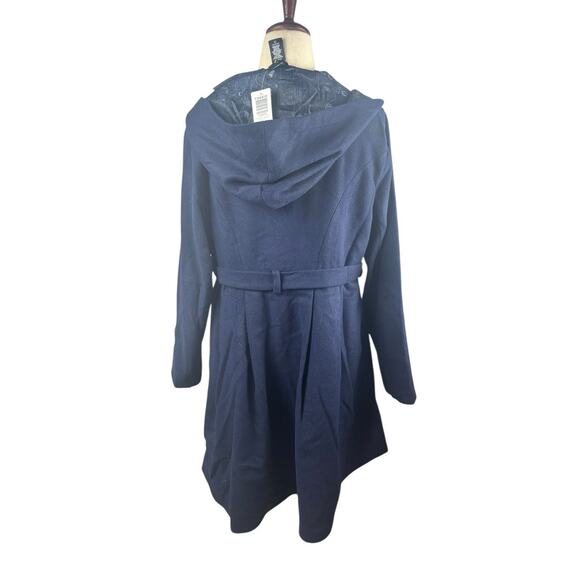 Her Universe Doctor Who TARDIS Blue Hooded Fit & Flare Woolen Trench Jacket 0/12 - Picture 5 of 12